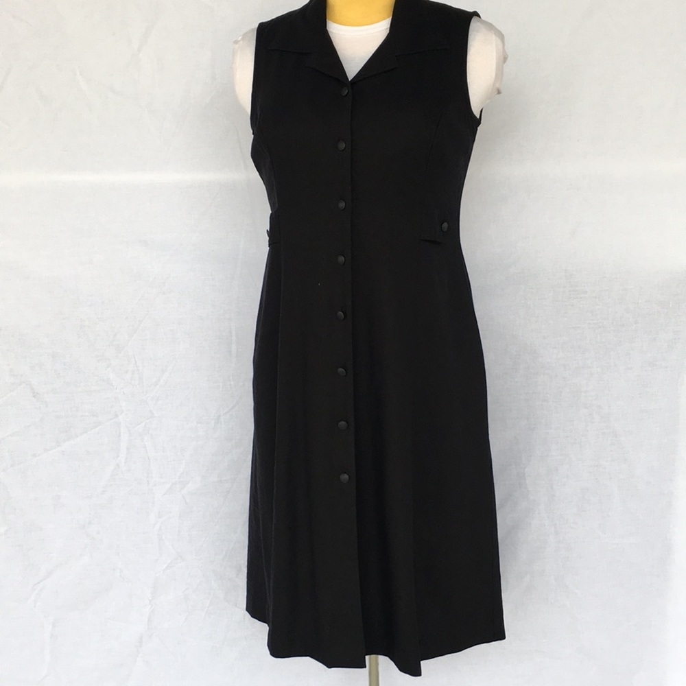 Erika linen blend black dress. Size L